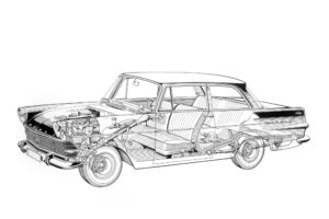 1960 63, Opel, Rekord, 2 door, Sedan,  p 2 , Classic, Interior, Engine
