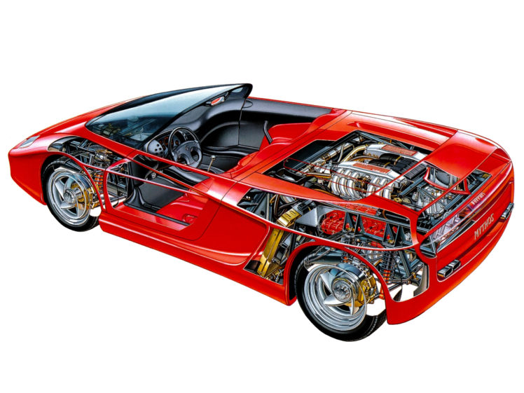 1989, Ferrari, Mythos, Supercar, Interior, Engine HD Wallpaper Desktop Background