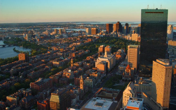 sunset, Cityscapes, Buildings, Skyscrapers, Massachusetts, Cities HD Wallpaper Desktop Background