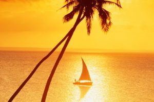 sunset, Paradise, Vehicles, Sailing, Sailboats
