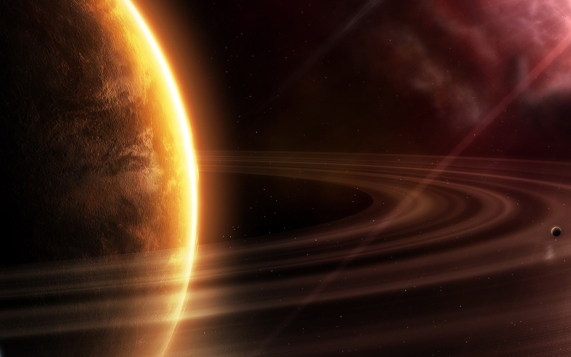 outer, Space, Planets, Rings Wallpaper