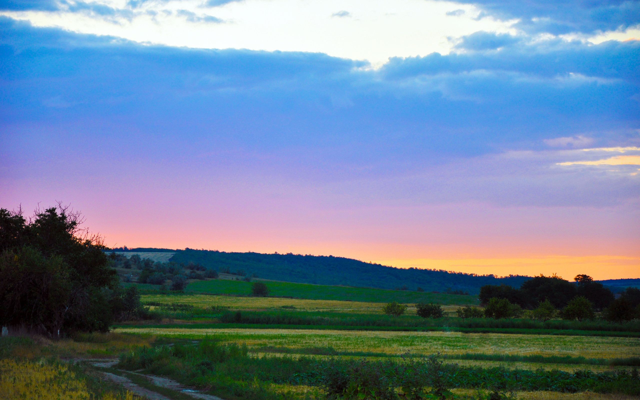 sunset, Landscapes, Nature, Fields Wallpaper