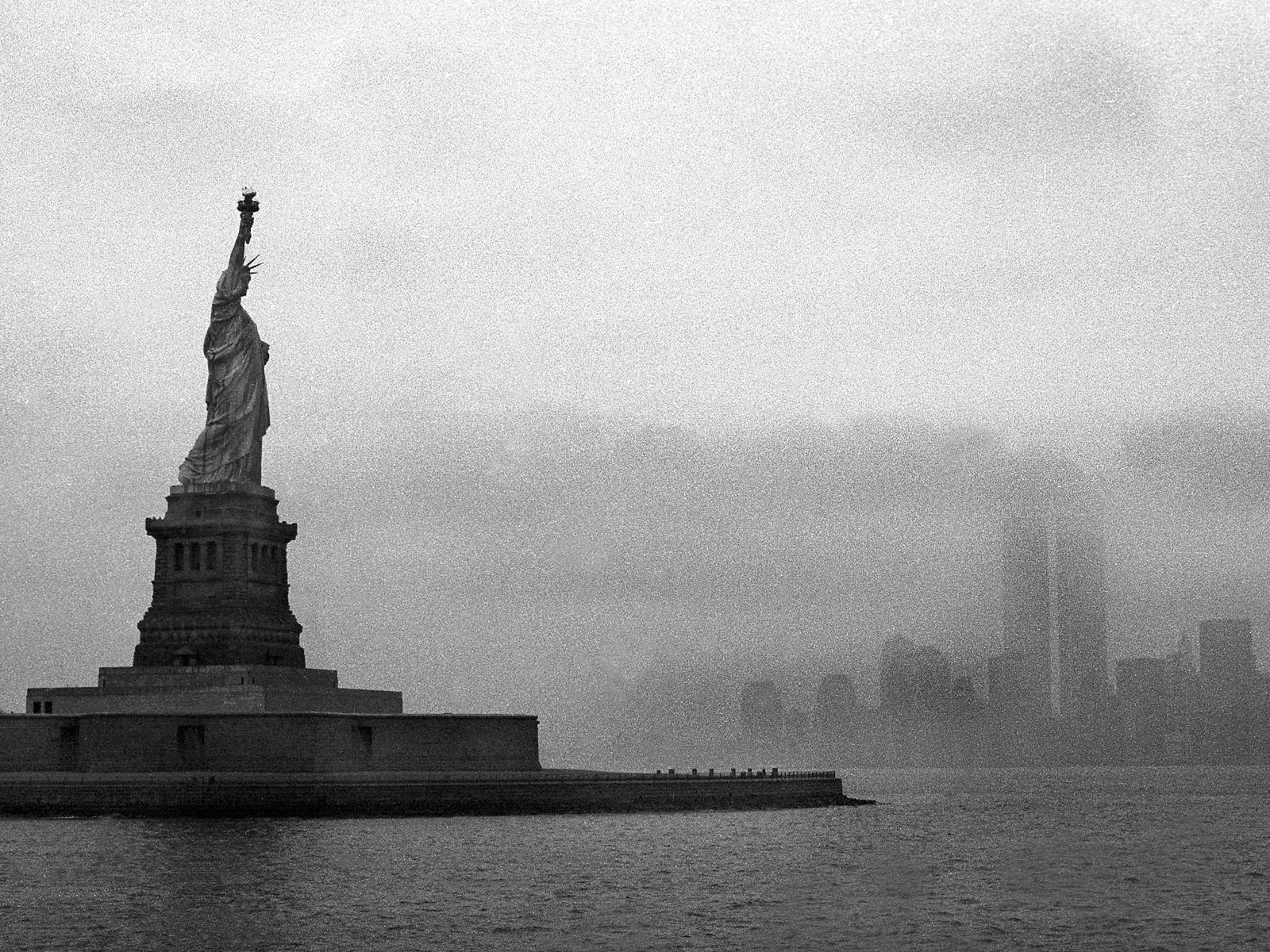 cityscapes, Architecture, Buildings, New, York, City, Statue, Of, Liberty, Grayscale Wallpaper