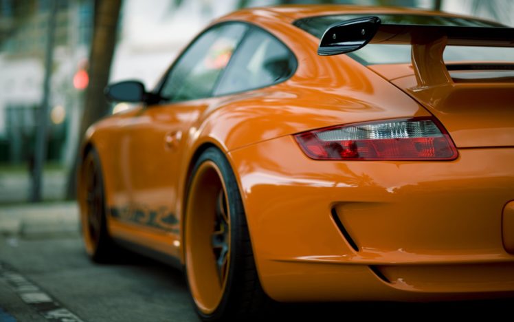 porsche, Orange, Back, View, Vehicles, Photo, Manipulation, Porsche, 911, Gt3, Porsche, 977, Orange, Cars HD Wallpaper Desktop Background