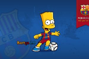 cartoons, Blue, Sports, Soccer, The, Simpsons, Bart, Simpson, Fc, Barcelona, Blaugrana