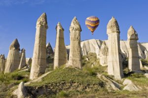 turkey, Cappadocia, Hot, Air, Balloons, Chimneys