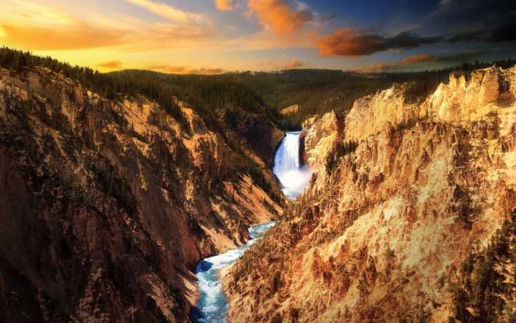 lower, Falls,  , Yellowstone HD Wallpaper Desktop Background
