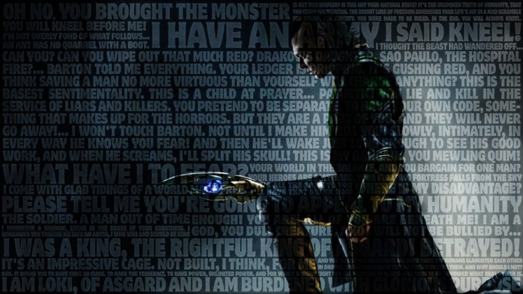 typography, Loki, Kneeling, Tom, Hiddleston, The, Avengers,  movie , Loki, Laufeyson, Sceptres HD Wallpaper Desktop Background