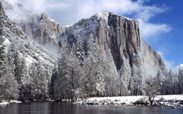 mountains, Snow, Snow, Landscapes, Rivers HD Wallpaper Desktop Background