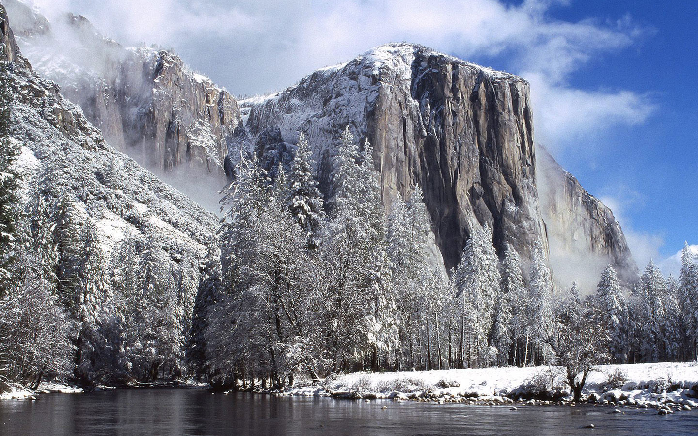 mountains, Snow, Snow, Landscapes, Rivers Wallpaper
