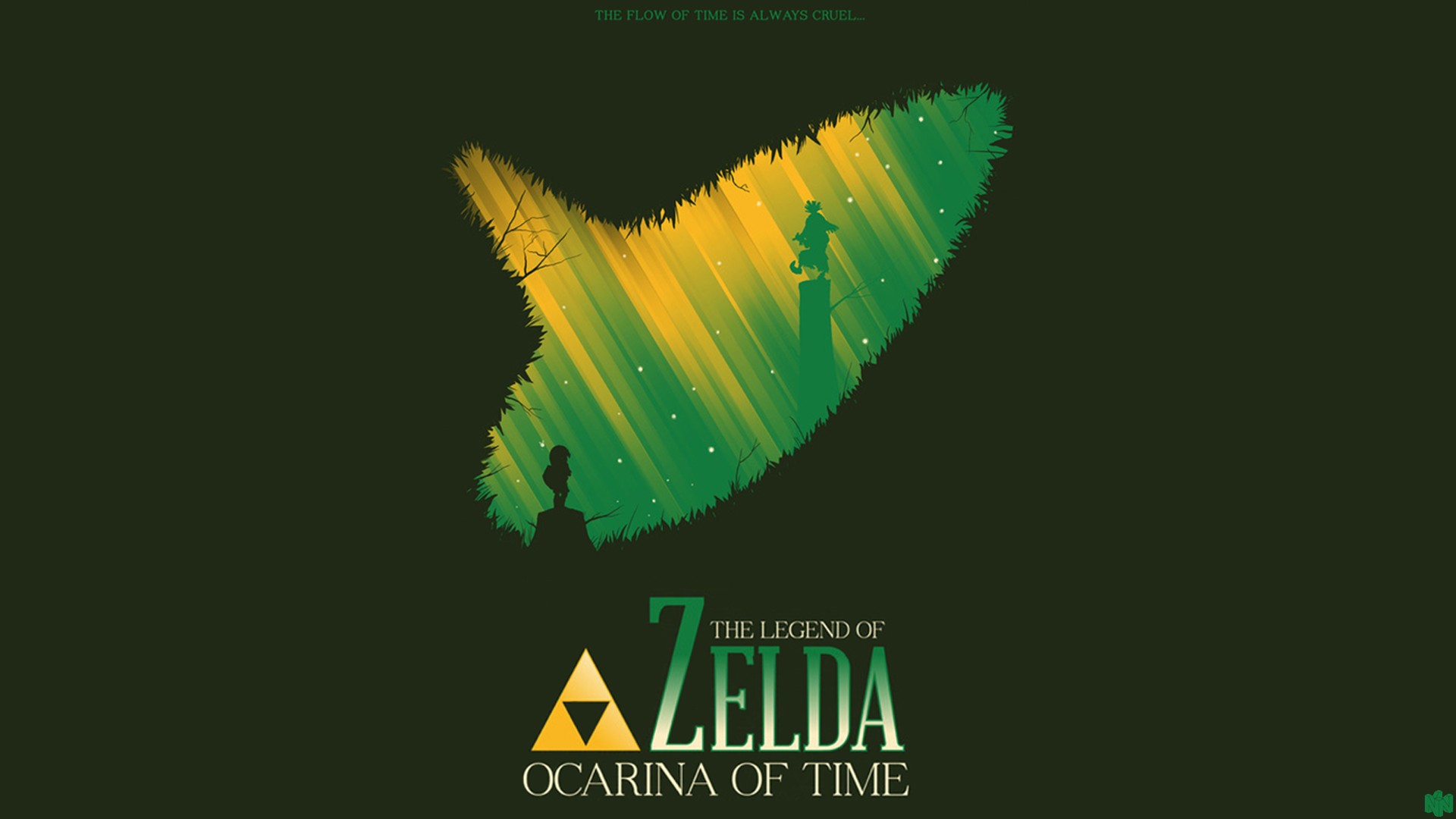 nintendo, Video, Games, Minimalistic, Link, Zelda, Ganondorf, Triforce, Hyrule, The, Legend, Of, Zelda, Fan, Art, Nintendo, 64, The, Legend, Of, Zelda , Ocarina, Of, Time, Green, Background, Shigeru, Miyamoto Wallpaper