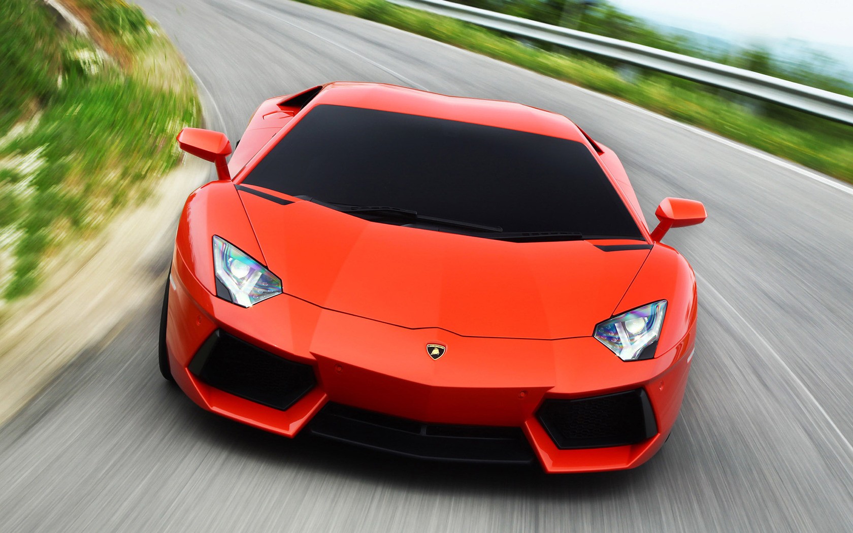 cars, Orange, Lamborghini, Roads, Supercars, Lamborghini, Aventador Wallpaper