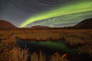 nature, Aurora, Borealis, Yukon, Star, Trails