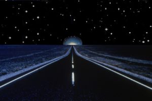 close, Encounters, Of, The, Third, Kind, Sci fi, Drama, Thriller, Road, Stars, Sky, Night, Poster