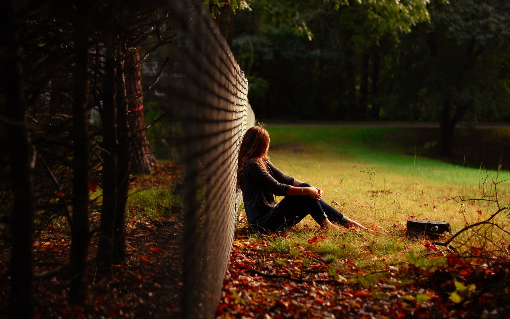 other females, Females, Women, Girls, Models, Mood, Situations, Landscapes, Fence, Autumn, Fall, Seasons, People Wallpaper