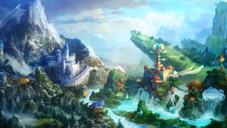 prime world, Games, Video games, Online games, Fantasy, Cities, Landscapes HD Wallpaper Desktop Background