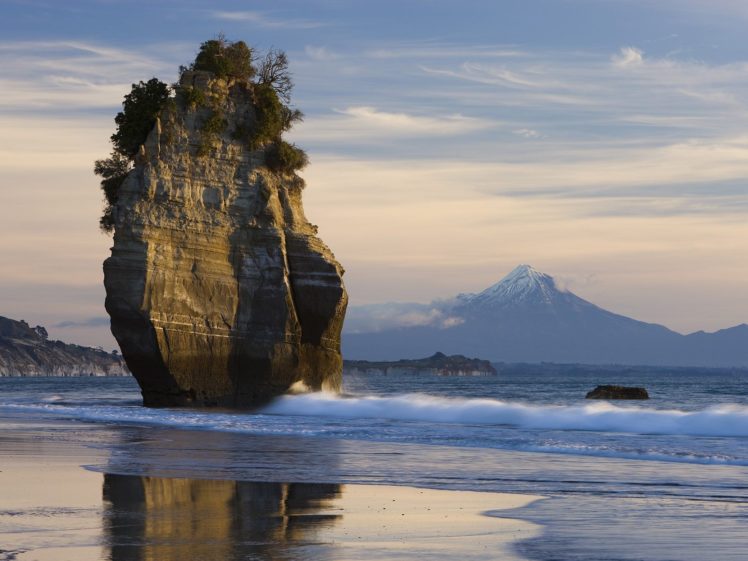 new, Zealand, Mount, Taranaki, Sea, Beaches HD Wallpaper Desktop Background