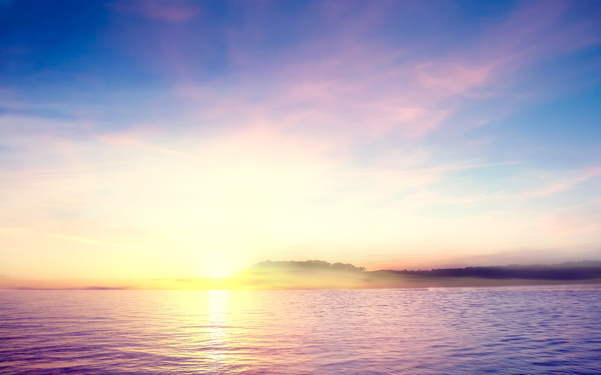 clouds, Sun, Waterscapes Wallpaper