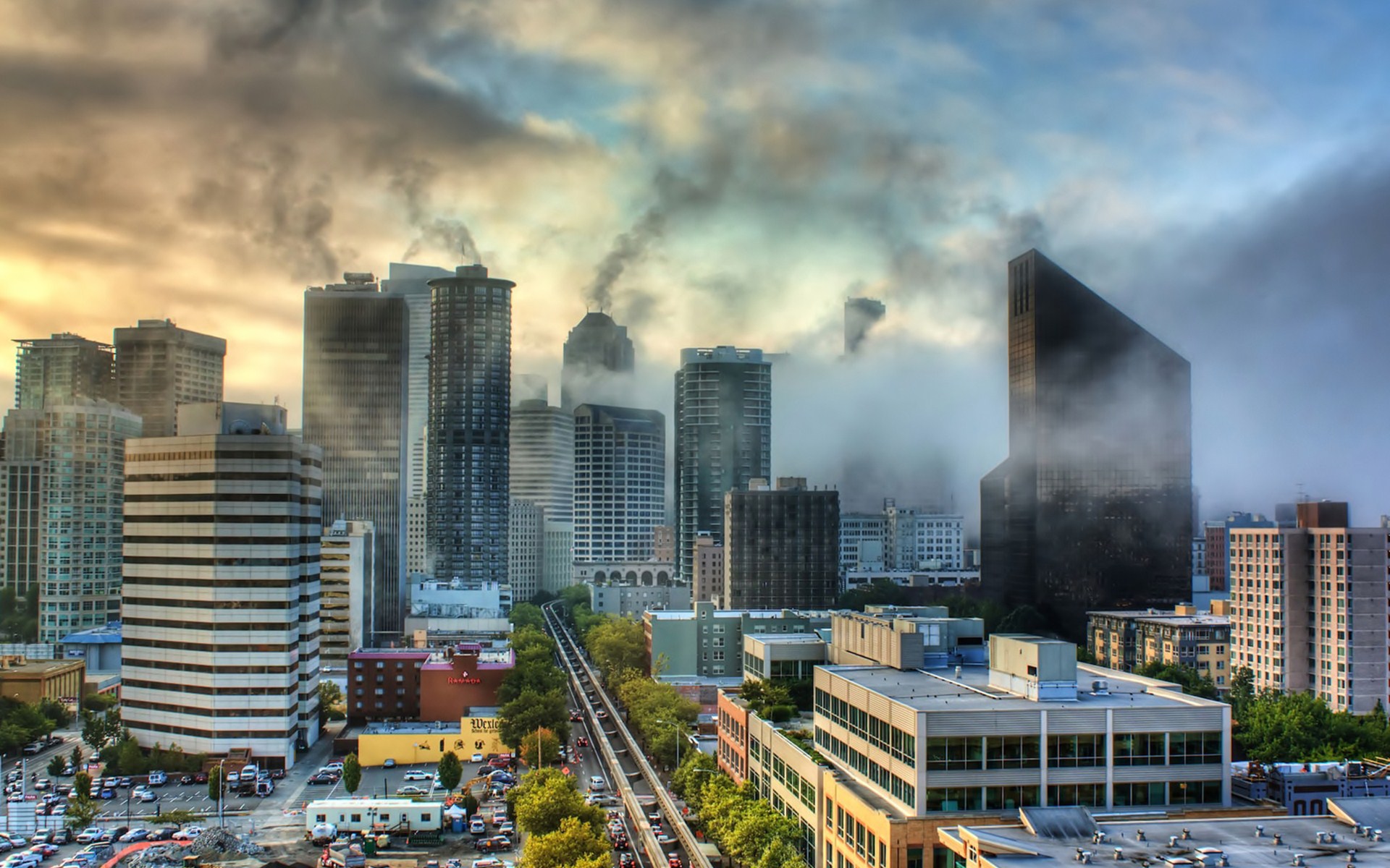 nature, City, Landscape, Reflection, Fog, National, Geographic, Ultrahd, 4k, Wallpaper Wallpaper
