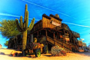 arizona, Saloon, Cactus, Landscape, Western, Hdr
