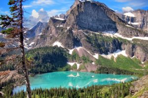 glacier, National, Park, Mountains, Lake, Landscape