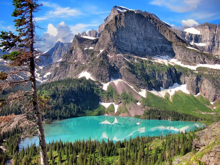 glacier, National, Park, Mountains, Lake, Landscape HD Wallpaper Desktop Background