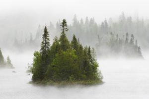 fog, Canada, National, Park, Lake, Superior