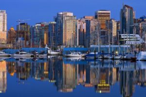 skylines, Downtown, Vancouver, British, Columbia, Harbours