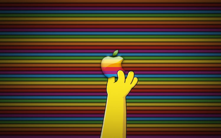 multicolor, Apple, Inc, , The, Simpsons, Stripes HD Wallpaper Desktop Background