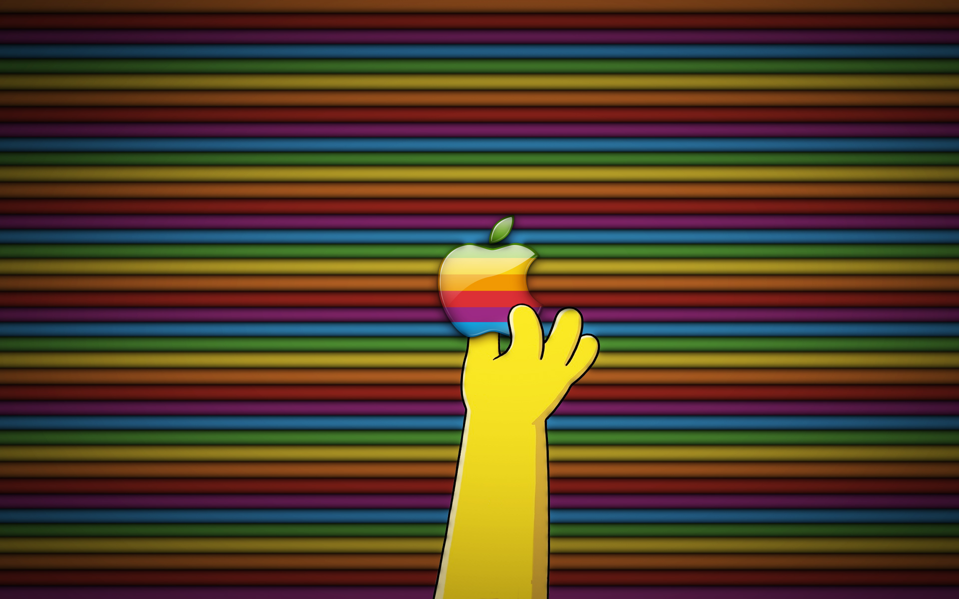 multicolor, Apple, Inc, , The, Simpsons, Stripes Wallpaper