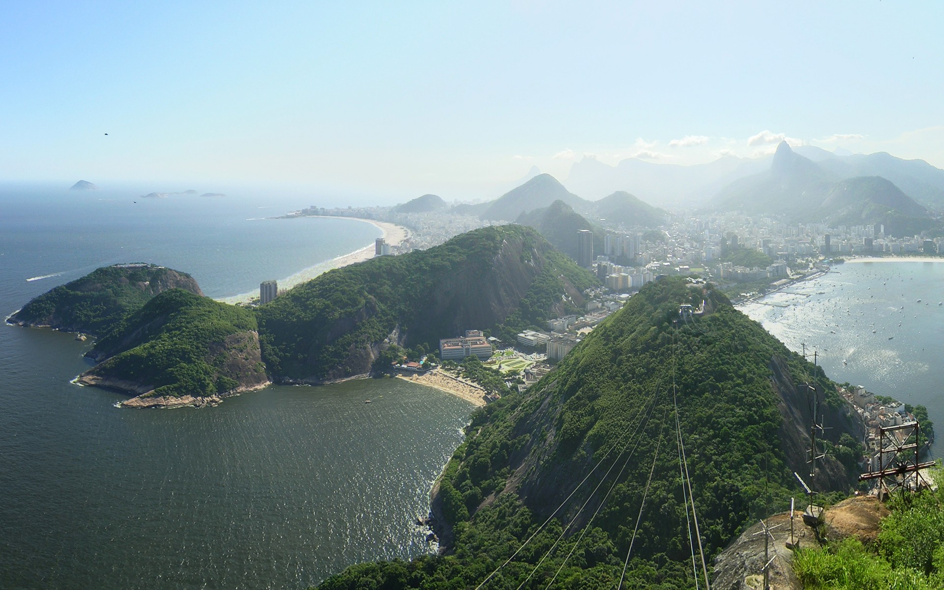 beach, Cityscapes, Seas, Hills, Brazil, Rio, De, Janeiro, Panorama, Bay Wallpaper