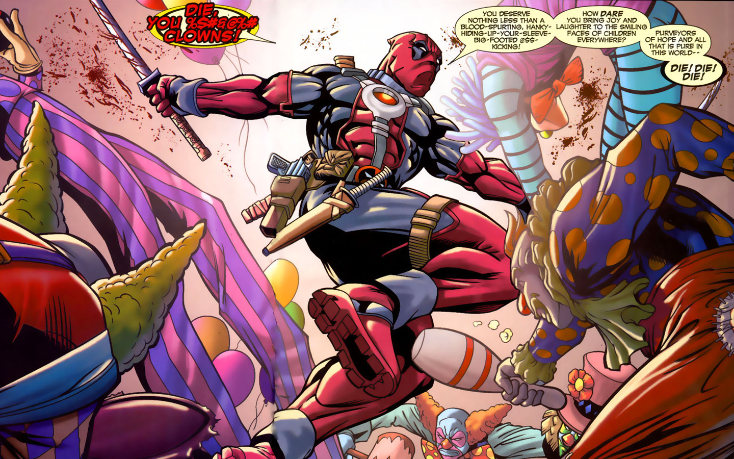 comics, Clowns, Deadpool, Wade, Wilson, Marvel, Comics Wallpaper