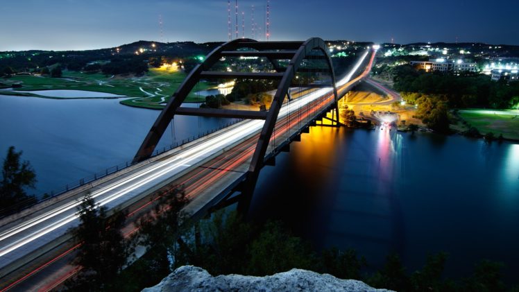 cityscapes, Austin, Bridges, Urban, Lakes, Rivers, Modern HD Wallpaper Desktop Background