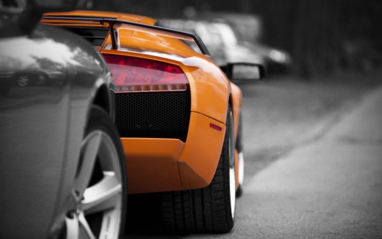 orange, Lamborghini, Rear HD Wallpaper Desktop Background