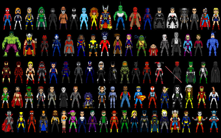 dc, Comics, Suit, Superheroes, Ghost, Rider, Pixel, Art, Marvel, Comics, Comparisons HD Wallpaper Desktop Background