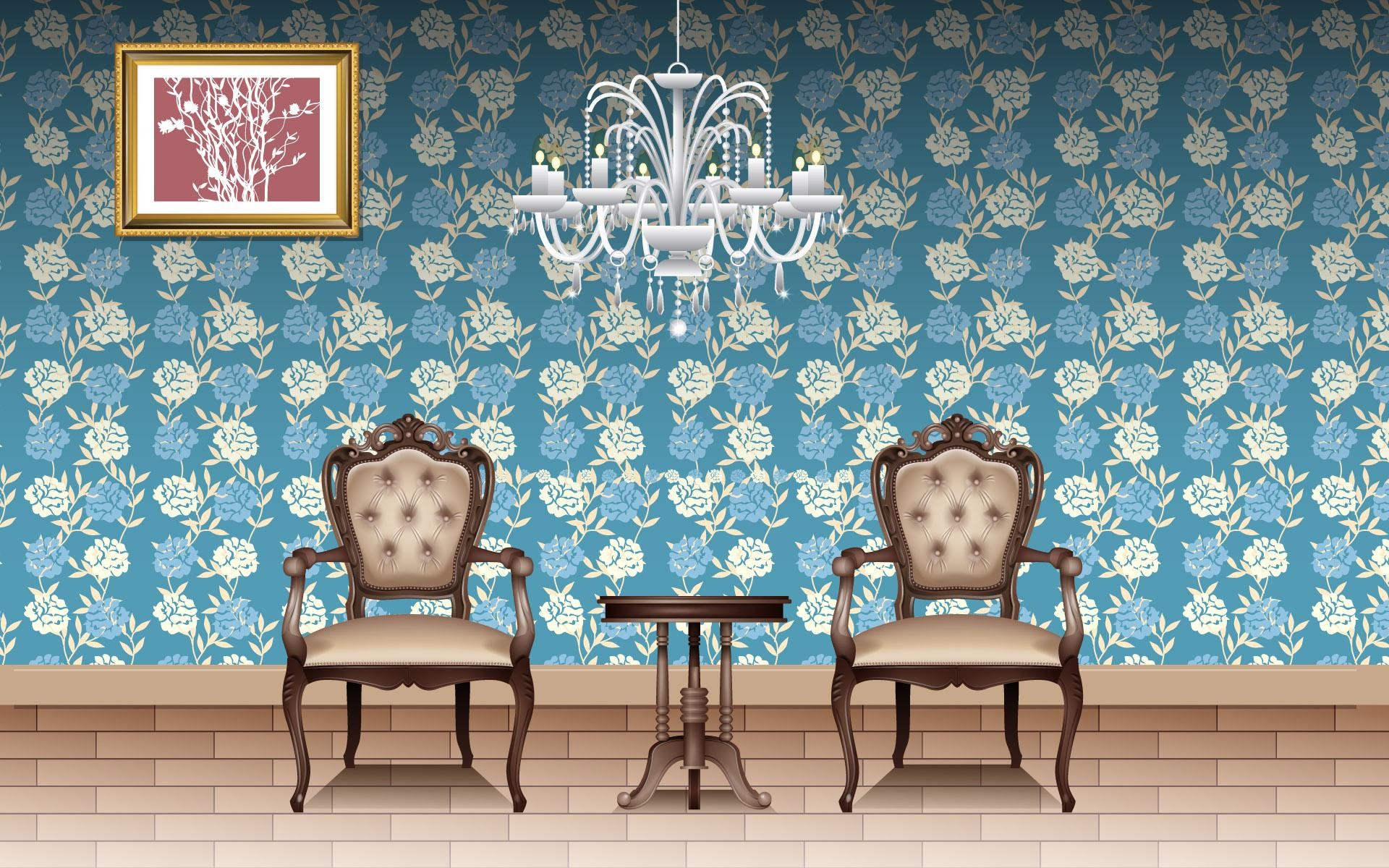 interior, Chairs, Two Wallpaper