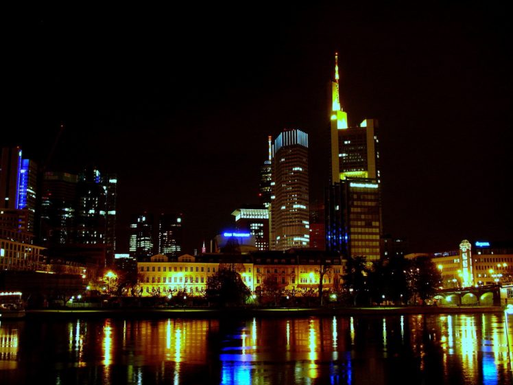 night, Frankfurt, Cities HD Wallpaper Desktop Background
