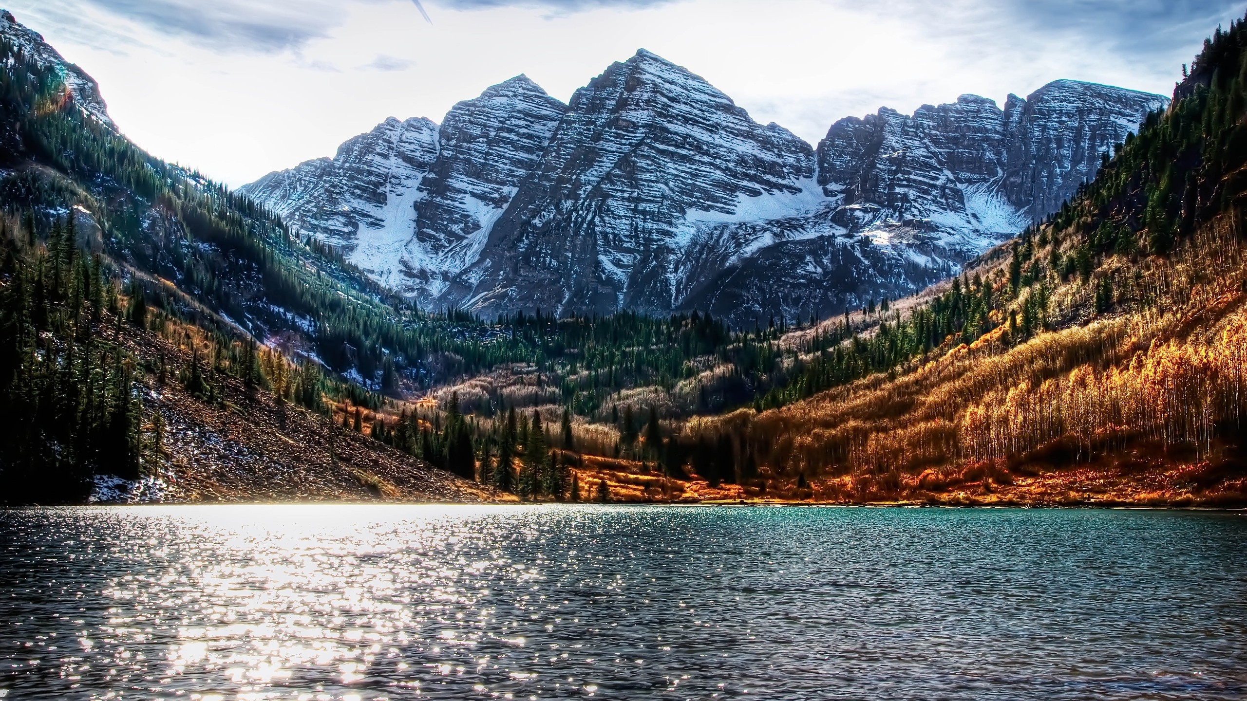 water, Mountains, Landscapes, Nature, Snow, Trees, Forests, Colorado, Lakes, Hdr, Photography, Brightness, Maroon, Bells Wallpaper