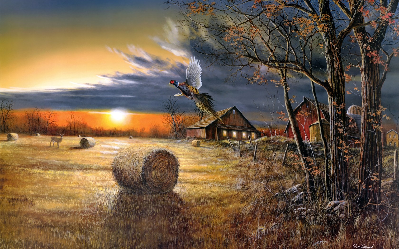 jim hansel, Artistic, Paintings, Prints, Country, Rustic, Farmlands, Landscapes, Sunsets, Sunrises, Scenic, Autumn, Fall, Seasons Wallpaper