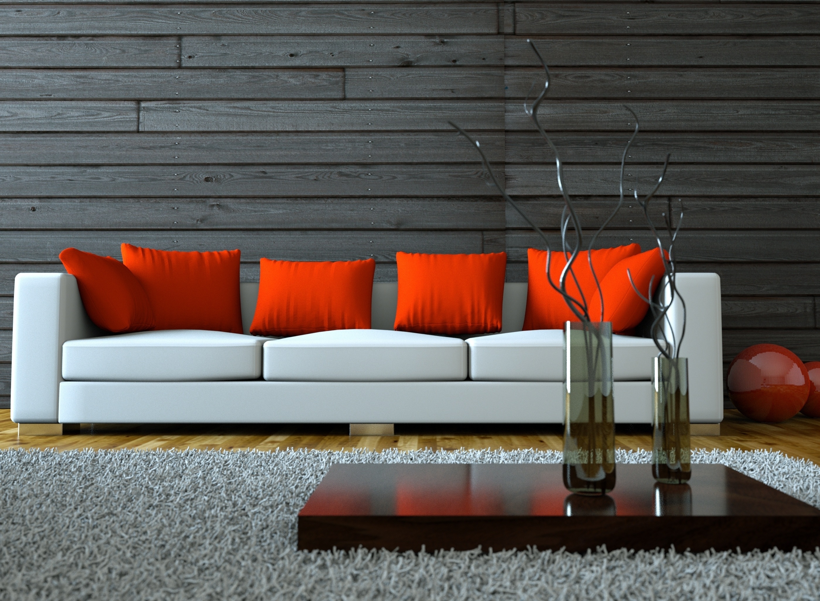 228384 Home Design Vase White Sofa Stylish Red Pillow 