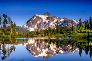 usa, Washington, Lake, Reflection, Mountain