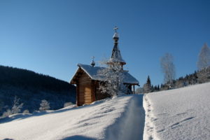 snow, Drifts, House, Temple, Church, Sky, Winter, Religion