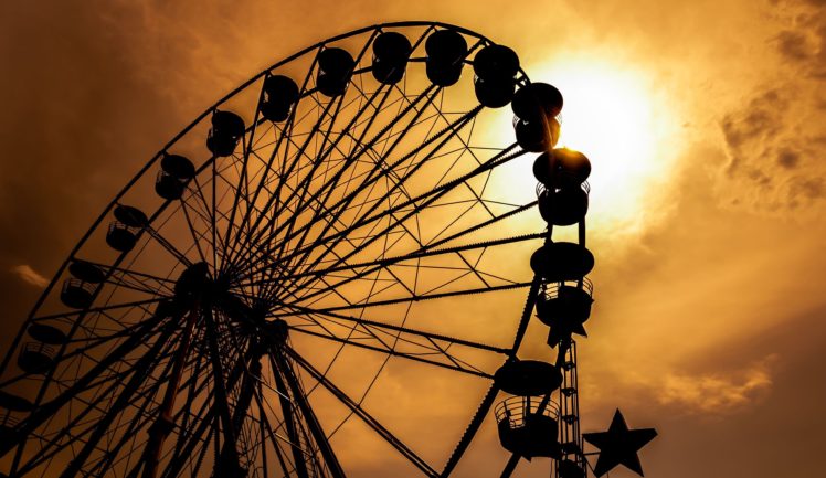 mood, Ride, Ferris, Wheel, Nostalgia, Sunset, Sun, Sky, Silhouette HD Wallpaper Desktop Background