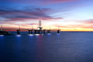 pier, Ocean, Sunset