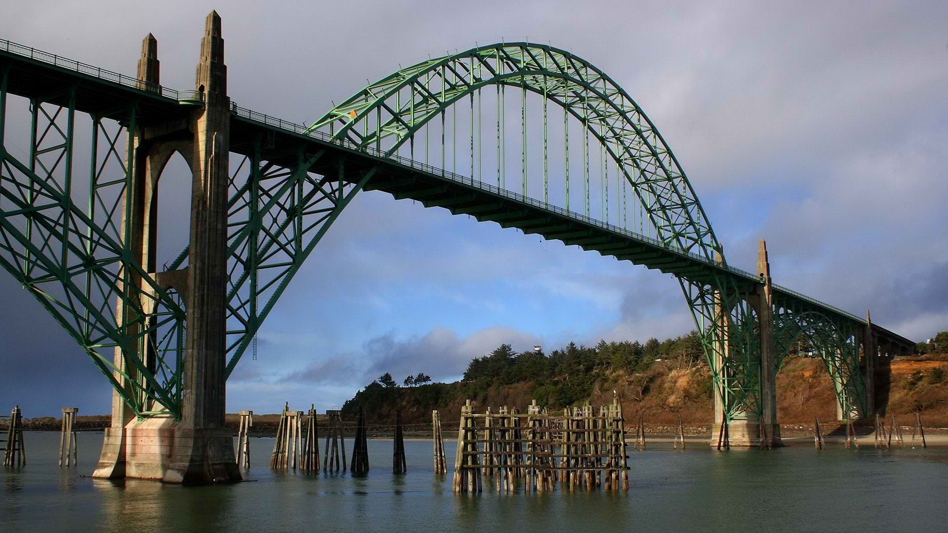 bay, Bridge, Oregon Wallpaper