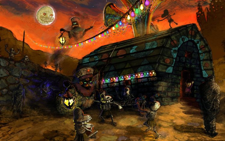 nintendo, Video, Games, Cityscapes, Zombies, Moon, Houses, Deviantart, Lanterns, Ghosts, The, Legend, Of, Zelda , Majoras, Mask HD Wallpaper Desktop Background