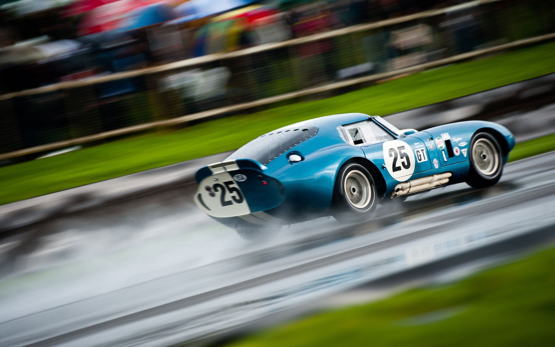 cobra, Fords, Racecars, Race cars, Vehicles, Rain, Storms, Race tracks, Racing Wallpaper
