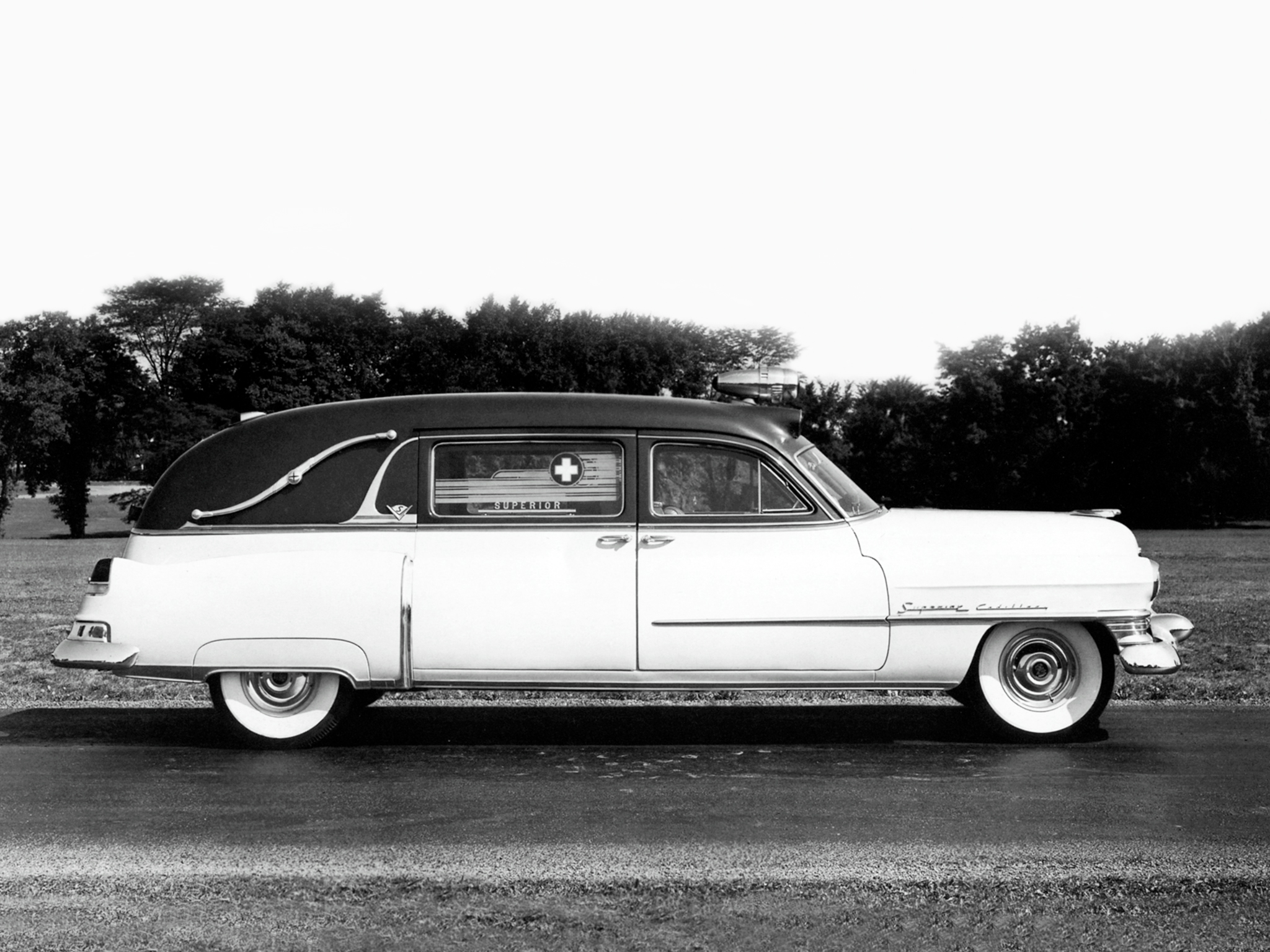 1952, Superior, Cadillac, Landaulet, Ambulance,  52 75 86 , Emergency, Stationwagon, Retro Wallpaper