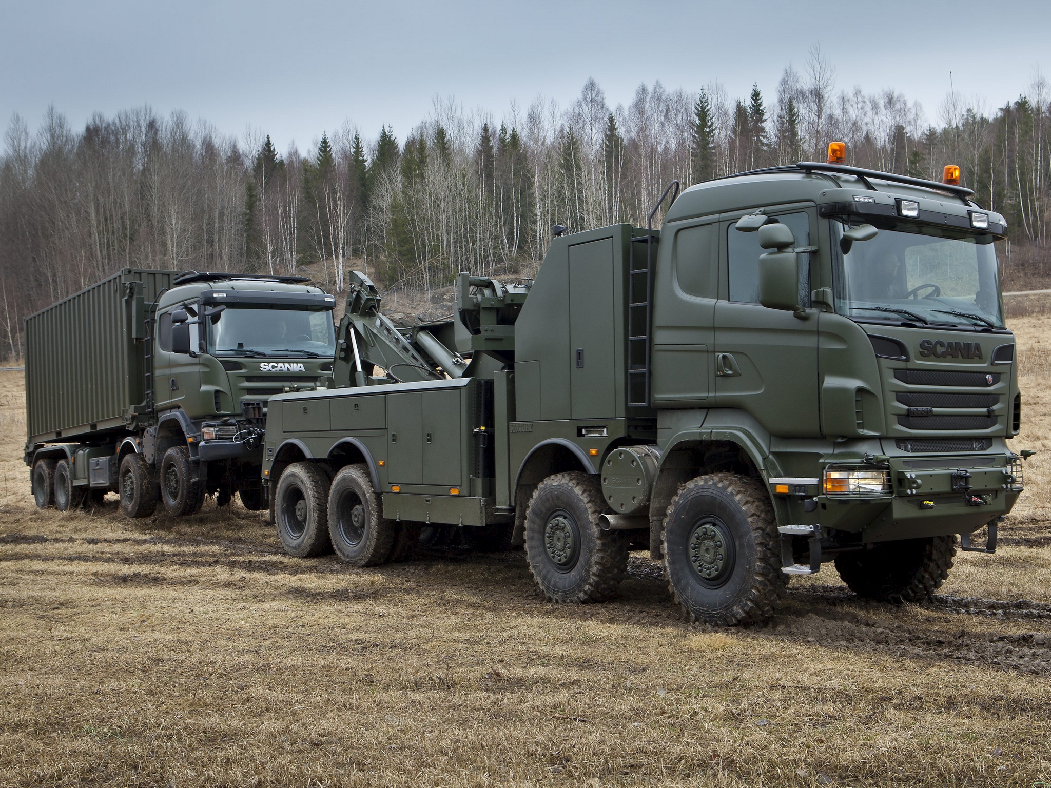 2010, Scania, R730, 8x8, Recovery, Towtruck, Military, Semi, Tractor, Emergency Wallpaper