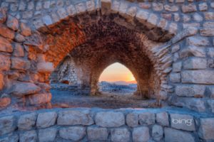 sun, Ruins, Israel, Bing, Arches, Stone, Buildings